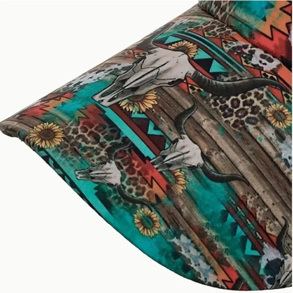 NEW! Southwestern Bull Skull Women's Trucker Hat Ball Cap Longhorn Cow Aztec